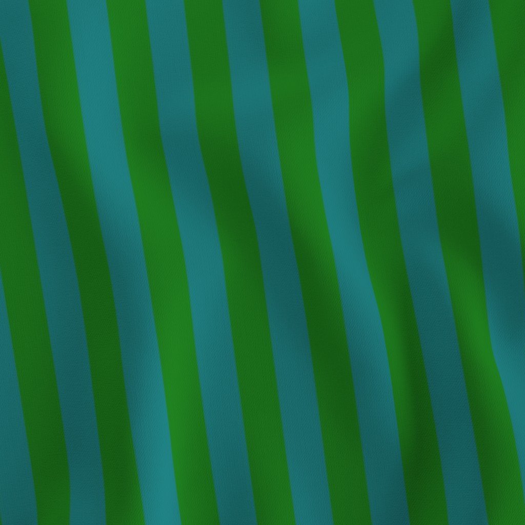 Classic Green and Teal 1 Inch Vertical Stripes Fabric 1 inch stripes fabric
