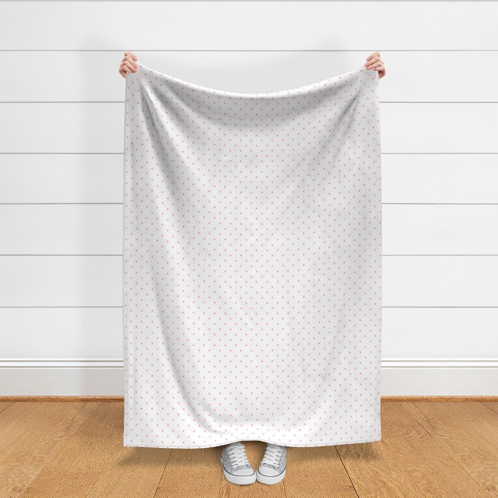 Pink Polkadots on White 2 Inch Spacing Fabric 2 inch dots fabric