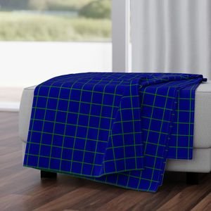 Green and Navy 2 Inch Grid Home Styling Collection Home Styling Collection 2 inch grid throw blanket design