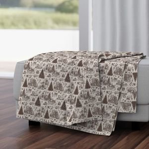 Christmas Cats Toile Chocolate Brown Home Styling Collection Decor Collection christmas cats throw blanket design