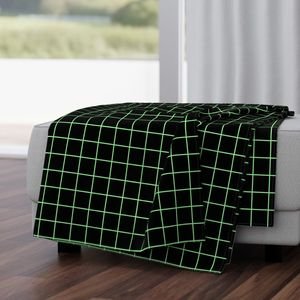 Mint Green and Black 2 Inch Grid Home Decor Collection Design Collection 2 inch grid throw blanket design
