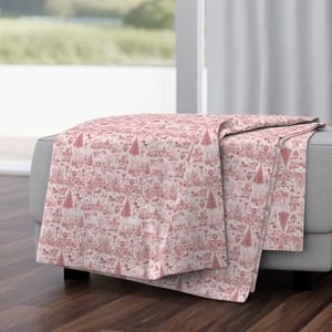 Christmas Dogs Toile Christmas Red Home Decor Collection Decor Collection christmas tree throw blanket design