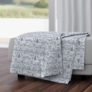 Christmas Dogs Toile Midnight Navy Home Decor Collection Decor Collection dog pattern throw blanket design