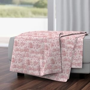 Victorian Christmas Village Toile Christmas Red Home Decor Collection Interior Collection christmas toile throw blanket design