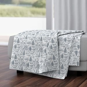 Christmas Nutcracker Toile Midnight Navy Design Collection Home Styling Collection midnight navy throw blanket design