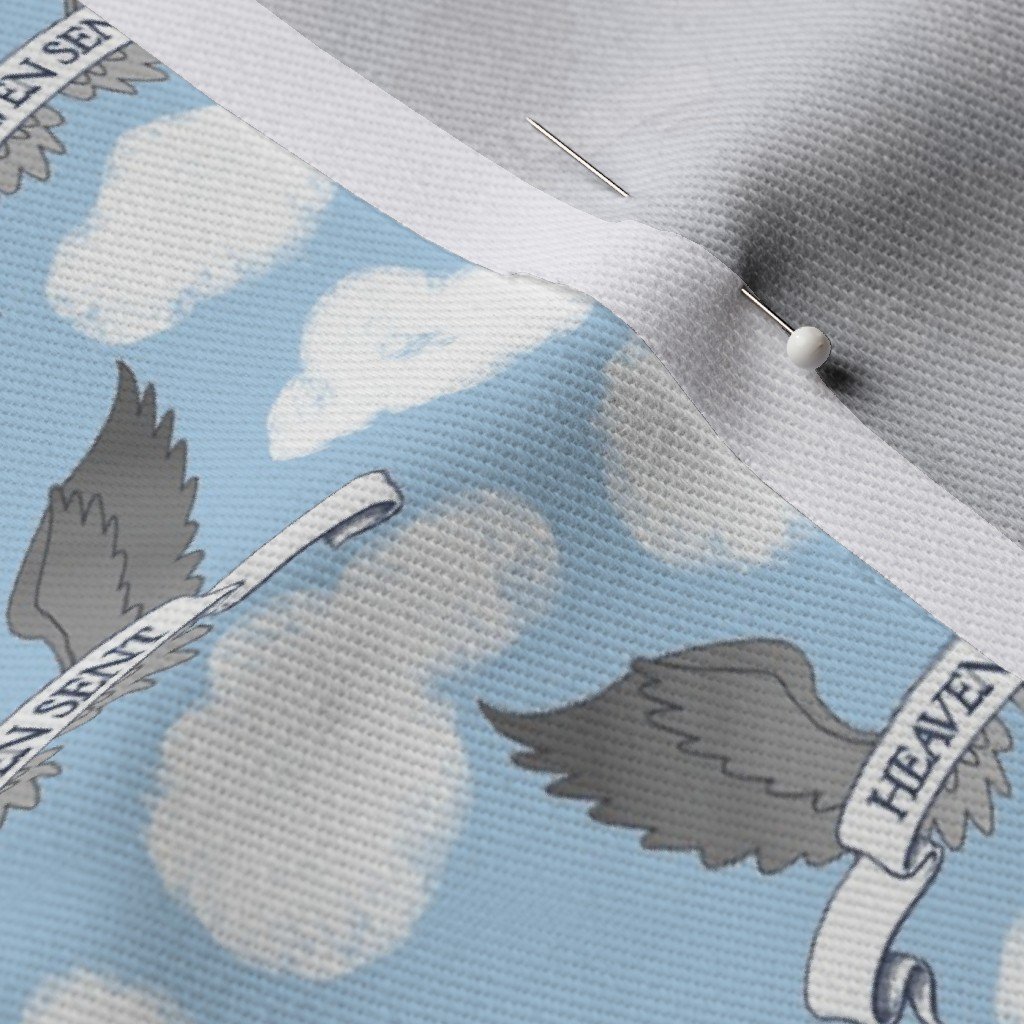 Blue Sky Heaven Sent Clouds Fabric angel gets wings fabric