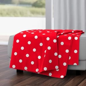White Polkadots on Cherry Red Home Decor Collection Decor Collection cherry red and white throw blanket design