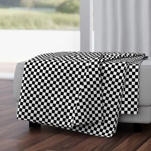 Black and White Checkerboard 3/4 inch-Check Interior Collection Interior Collection black and white throw blanket design