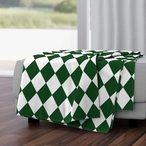 Hunter Green Modern Diamond Pattern Decor Collection Home Styling Collection diamond pattern throw blanket design