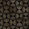 Vintage Foil Palm Fans in Black and Gold Art Deco Neo Classical Pattern