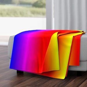 Bright Neon Rainbow Ombre Shade Design Collection Home Decor Collection rainbow iridescent throw blanket design