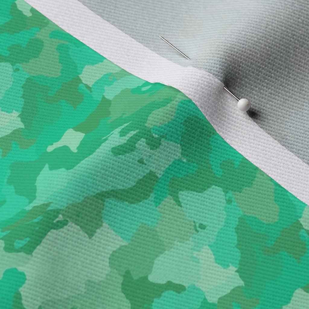 Small Sea Mint Camo Camouflage Pattern Fabric green camouflage fabric