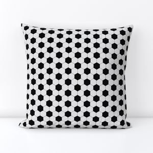 Mini Classic Soccer Football Hexagonal Black and White Seamless Print Design Collection Home Decor Collection black hexagons throw pillow design