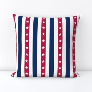 USA Flag Colors of Red White and Blue with Stars in Alternating 1 Inch Home Styling Collection Home Styling Collection usa flag throw pillow design