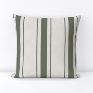 Leaf Green Antique Vintage Mattress Ticking Stripe on Cream Decor Collection Home Decor Collection antique stripe throw pillow design
