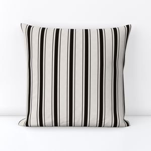 Small Coal Black Antique Vintage Mattress Ticking Stripe on Cream Interior Collection Home Styling Collection black and white throw pillow design