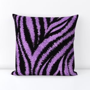 Textured Animal Striped Tiger Fur in Bold Purple Lavender and Black Design Collection Home Decor Collection purple lavender blac throw pillow design