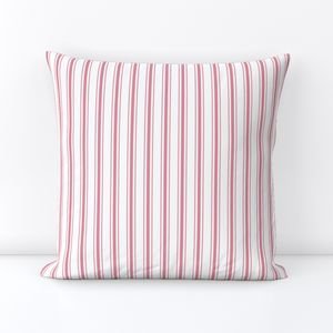 Small Vertical Nantucket Red Mattress Ticking Stripes on White Decor Collection Design Collection dusty rose throw pillow design