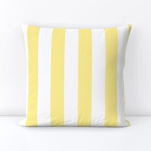 Buttermilk Yellow and White 2 Inch Vertical Cabana Stripes Decor Collection Home Decor Collection buttermilk yellow throw pillow design