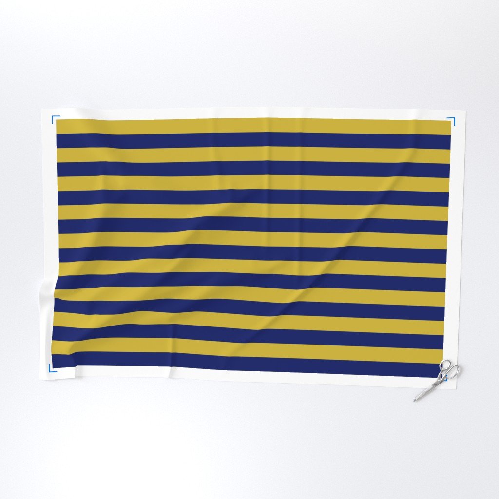 Arizona State Blue and Old Gold Horizontal Stripes Fabric arizona blue fabric