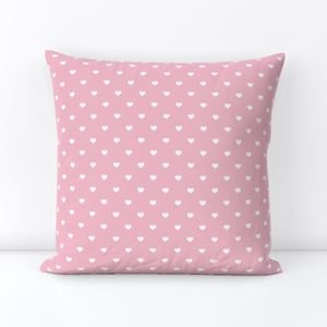 Mini White Valentines Polkadot Love Hearts on Cotton Candy Background Home Styling Collection Design Collection cotton candy and whi throw pillow design