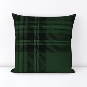 Jumbo Hunter Green Christmas Stewart Tartan Design Collection Decor Collection green tartan throw pillow design