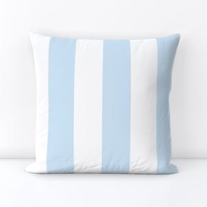 Merry Bright Pastel Blue and White Vertical 3 inch Big Top Circus Stripe Design Collection Decor Collection blue white stripes throw pillow design