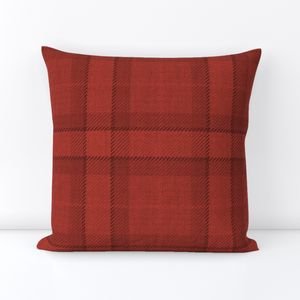 Red Vermillion Vintage Christmas Tartan Plaid Interior Collection Interior Collection red tartan throw pillow design