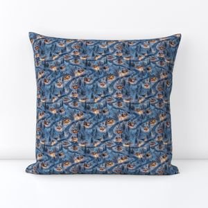 Small Scale Evening Glow - Night Before Christmas Interior Collection Decor Collection quiet sky snowy throw pillow design