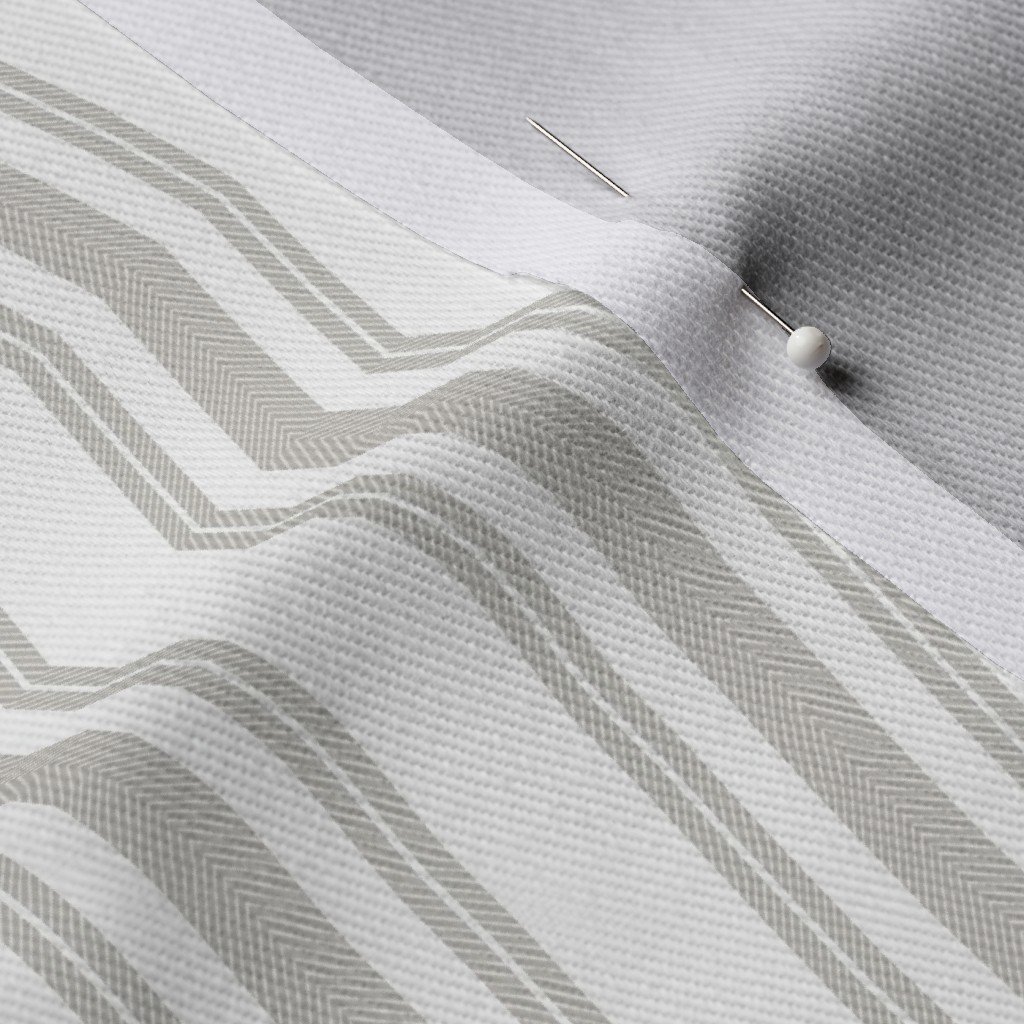 Warm Beige Thin Ticking Stripes on White Fabric beige fabric