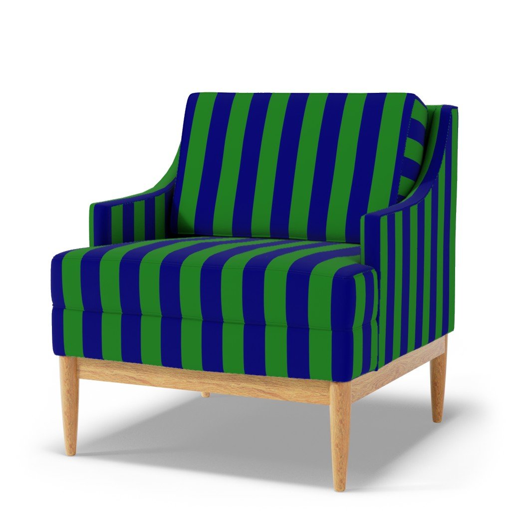 Bold Coastal Classic Navy Blue and Forest Green Cabana Tent Stripe Fabric beach fabric