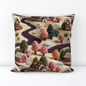 Caramel Cocoa Crocheted Candy Land Village Home Decor Collection Interior Collection caramel throw pillow design