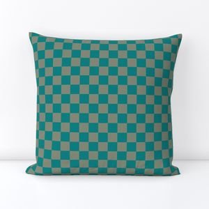 Classic Teal and Sage Green 1 Inch Check Home Decor Collection Design Collection earth tone throw pillow design