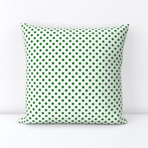 Green Spots on White 1 Inch Spacing Design Collection Home Decor Collection polka dot pattern throw pillow design