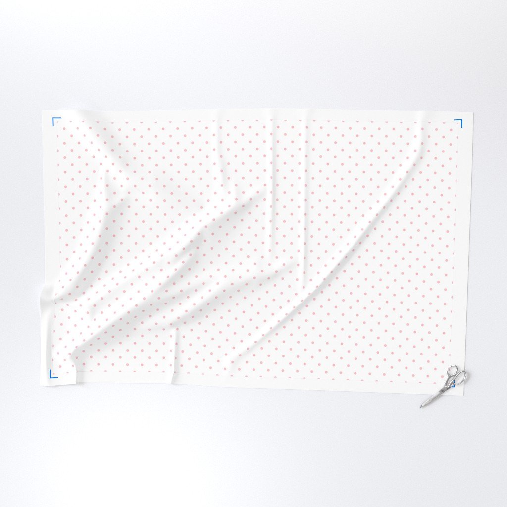 Pink Polkadots on White 2 Inch Spacing Fabric large scale fabric