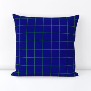 Green and Navy 2 Inch Grid Home Styling Collection Home Styling Collection cool tone throw pillow design