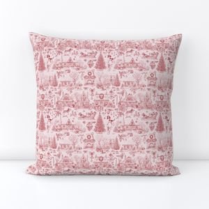 Christmas Dogs Toile Christmas Red Home Decor Collection Decor Collection dog pattern throw pillow design