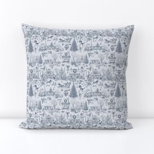 Christmas Dogs Toile Midnight Navy Home Decor Collection Decor Collection holiday dogs throw pillow design