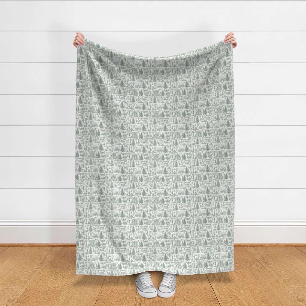 Christmas Nutcracker Toile Forest Green Fabric forest green fabric