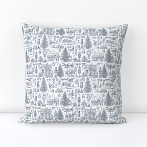 Christmas Nutcracker Toile Midnight Navy Design Collection Home Styling Collection navy toile throw pillow design