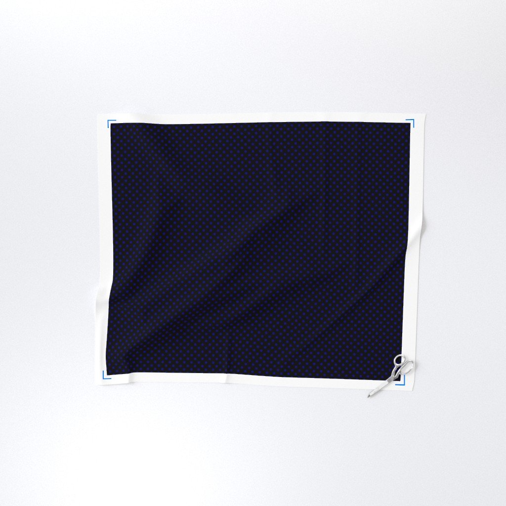 Navy Spots on Black 1 Inch Spacing Fabric high contrast fabric