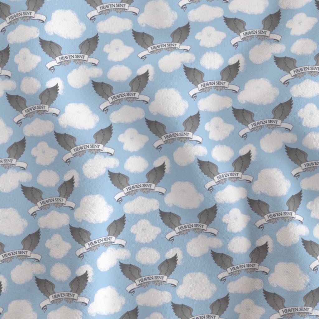 Blue Sky Heaven Sent Clouds Fabric angel wings fabric