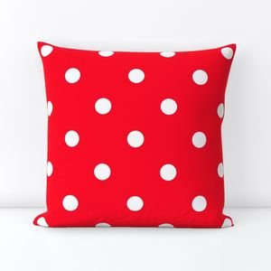 White Polkadots on Cherry Red Home Decor Collection Decor Collection cherry red polka dots throw pillow design
