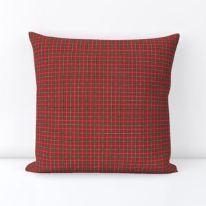 Christmas Berry Red and Green Tartan with Beige and White Lines Home Styling Collection Decor Collection christmas berry red throw pillow design