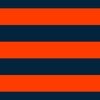 3 Inch Horizontal Navy and Orange Cabana Stripes