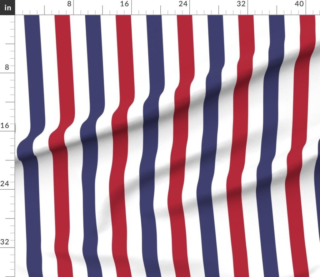2 inch Flag Red White and Blue Alternating V Stripes Fabric design