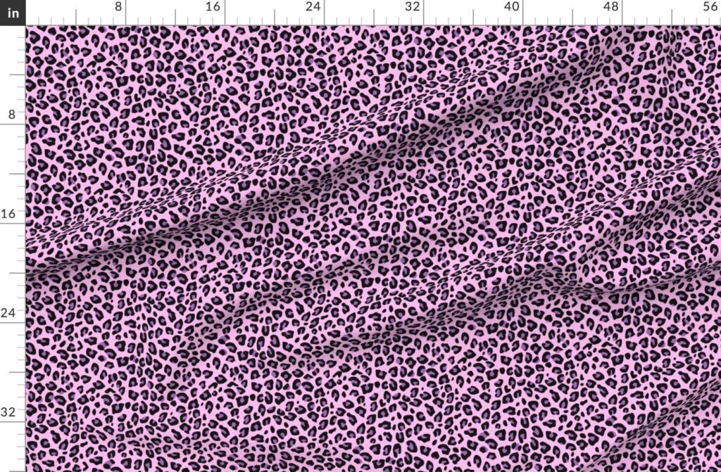 Small Purple Pink Leopard Print Fabric design
