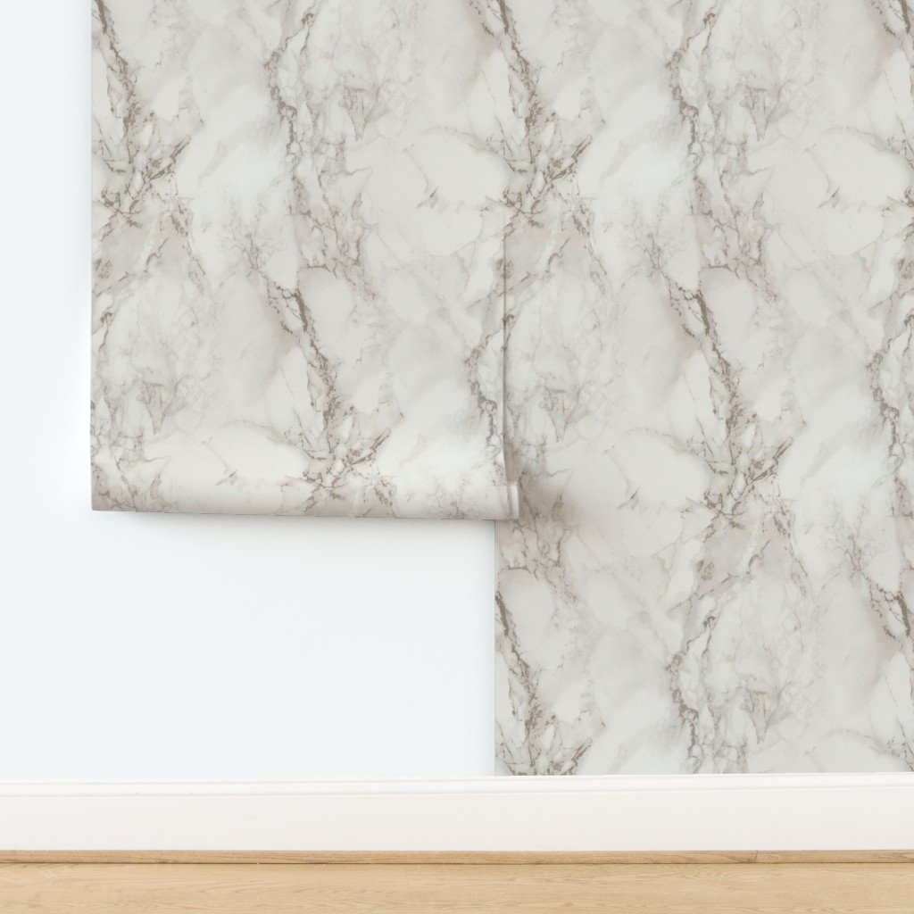 Classic Beige and White Marble Natural Stone Veining Quartz Wallpaper design