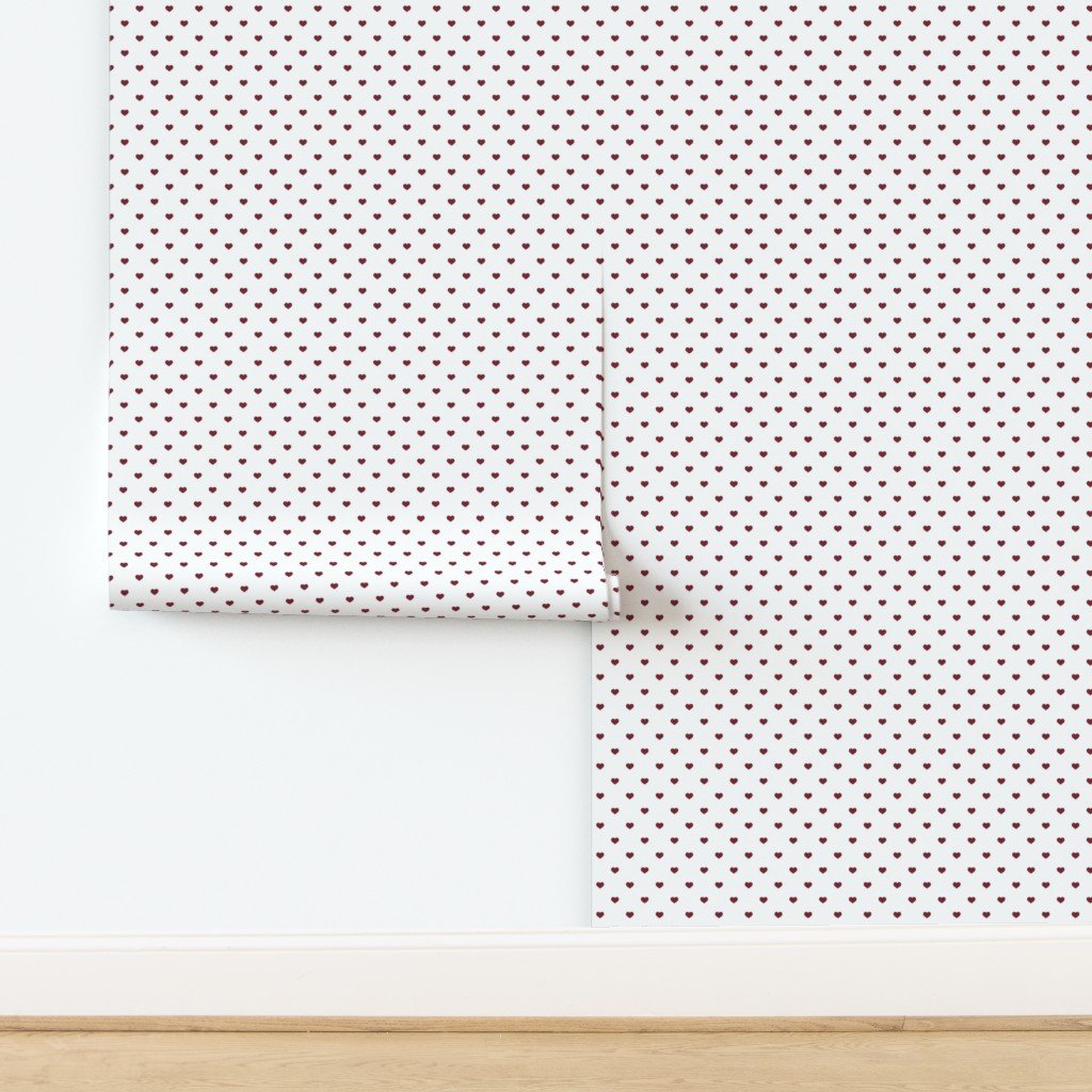 Mini Wine Color Valentines Polkadot Love Hearts on White Background Home Decor Collection design