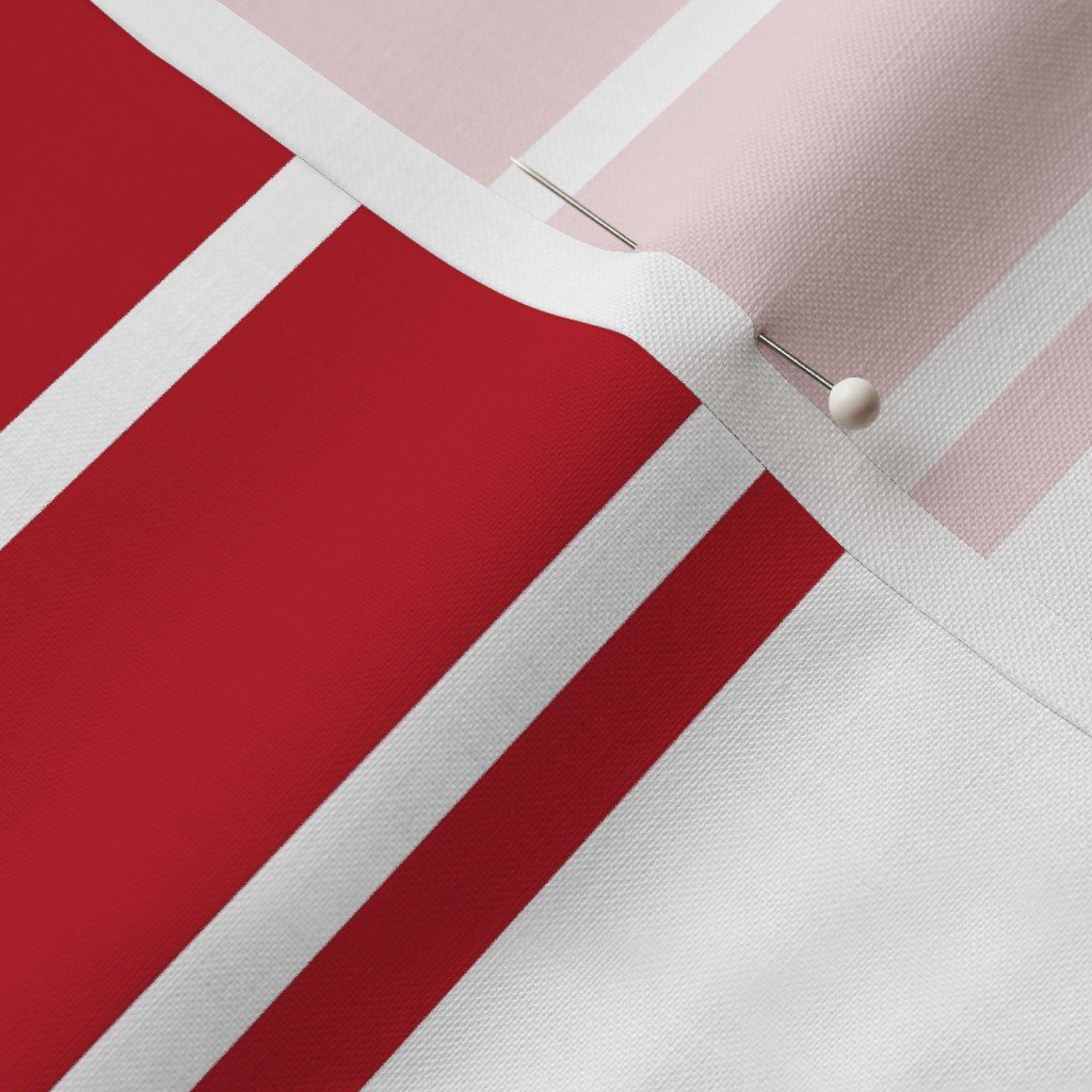 Cherry Orchard Red and White Horizontal French Stripe Fabric horizontal stripe fabric